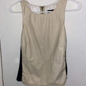 Sanctuary Beige and Black Leather Top
